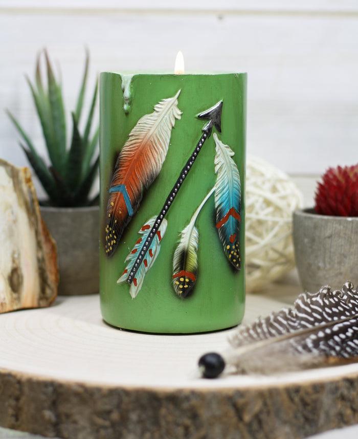 Ebros Gift Southwestern Indian Dreamcatcher Feathers Colorful Votive Candleholders Set Of 4