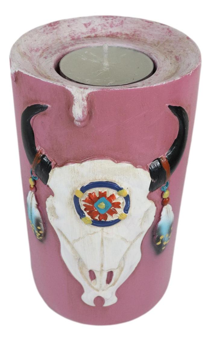 Ebros Gift Southwestern Indian Dreamcatcher Feathers Colorful Votive Candleholders Set Of 4