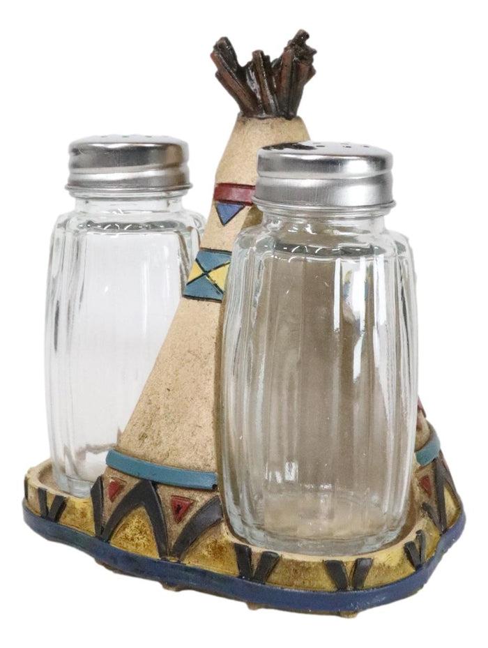 Ebros Gift Southwestern Indian Teepee Hut Buffalo Stampede Salt And Pepper Shakers Holder