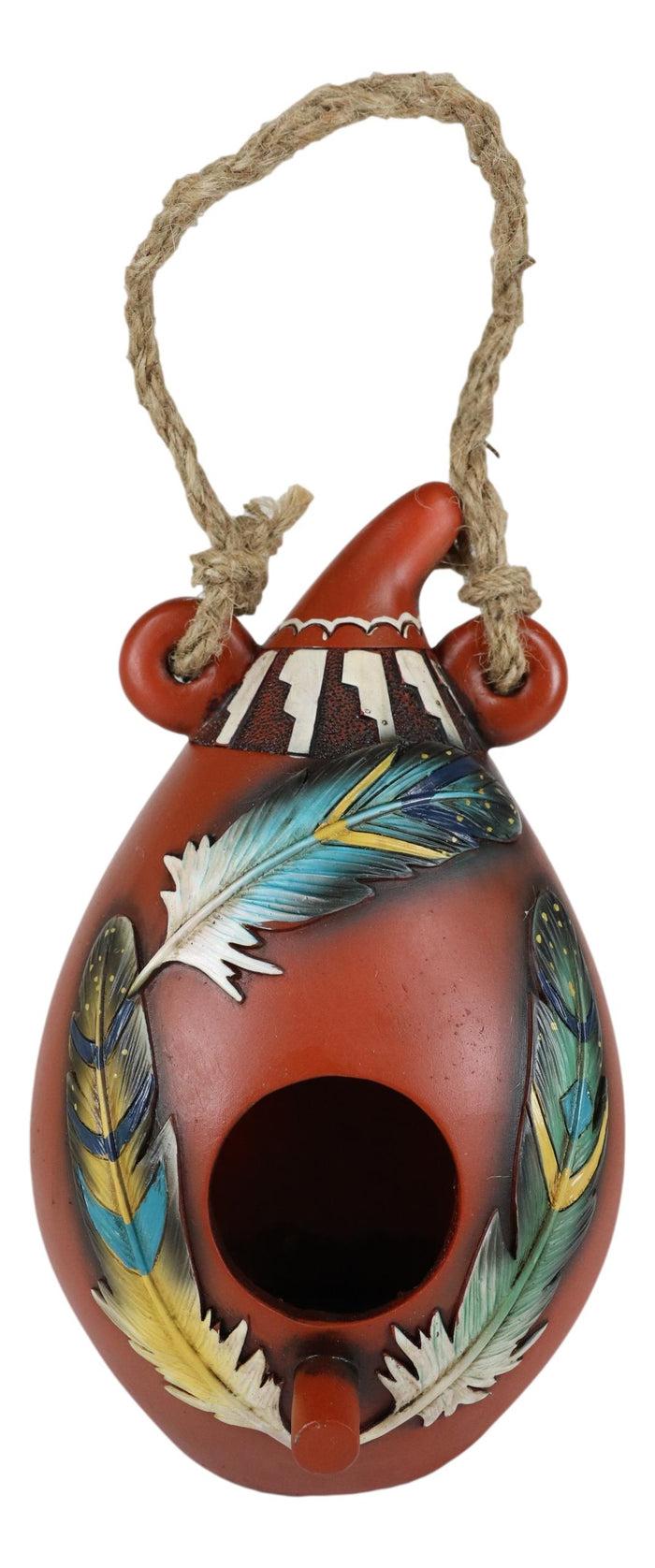 Ebros Gift Southwestern Indian Trinity Dreamcatcher Feathers Hanging Birdhouse Bird Feeder
