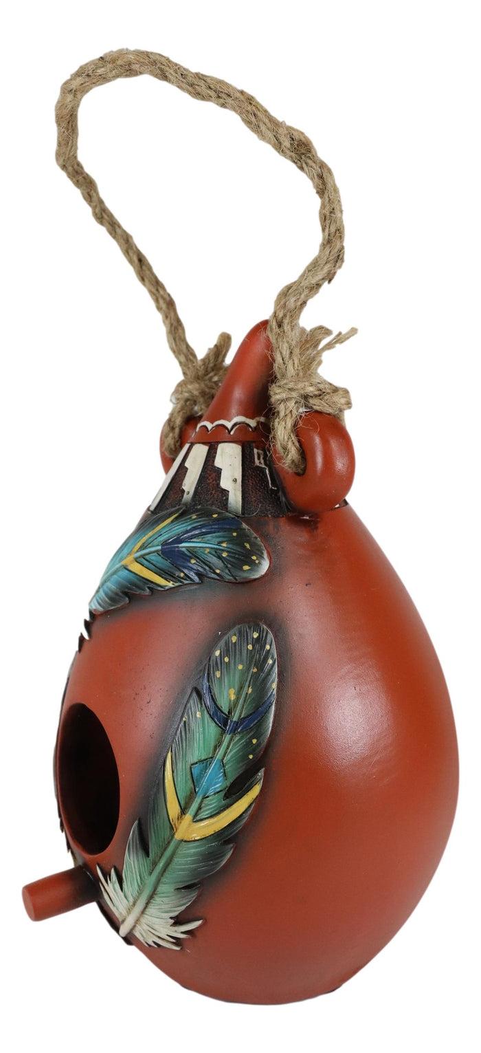 Ebros Gift Southwestern Indian Trinity Dreamcatcher Feathers Hanging Birdhouse Bird Feeder