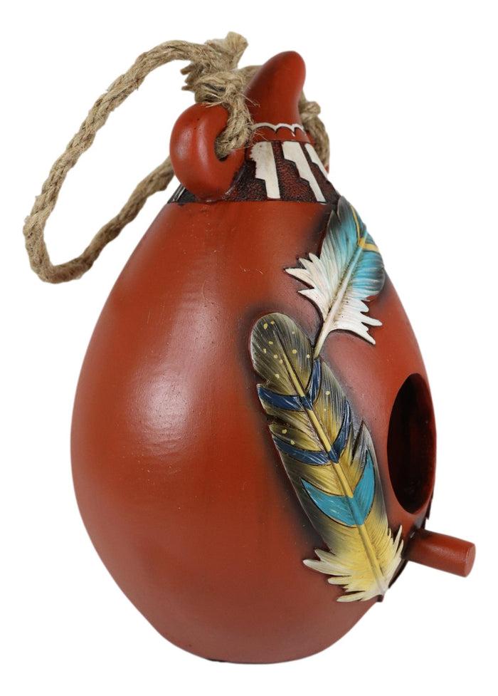Ebros Gift Southwestern Indian Trinity Dreamcatcher Feathers Hanging Birdhouse Bird Feeder