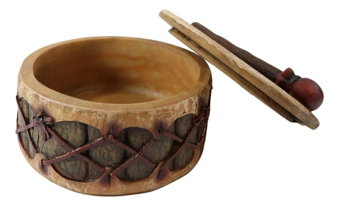 Ebros Gift Southwestern Native American Indian Ceremony Pow Wow Drum Decorative Jewelry Box