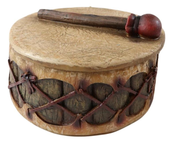Ebros Gift Southwestern Native American Indian Ceremony Pow Wow Drum Decorative Jewelry Box