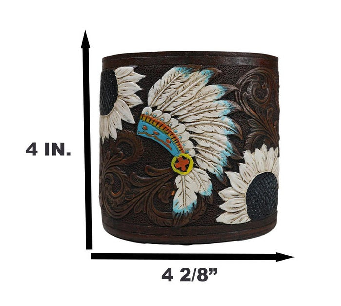 Ebros Gift Southwestern Native American Indian Chief Headdress Feathers Toothbrush Holder