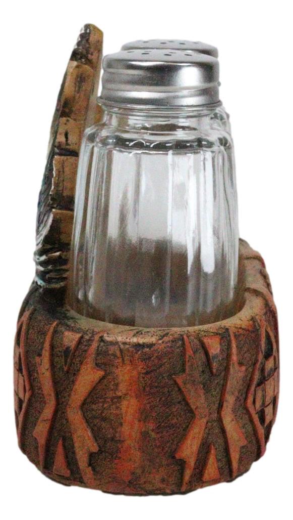 Ebros Gift Southwestern Native American Indian Eagle Feathers Glass Salt Pepper Shakers Set