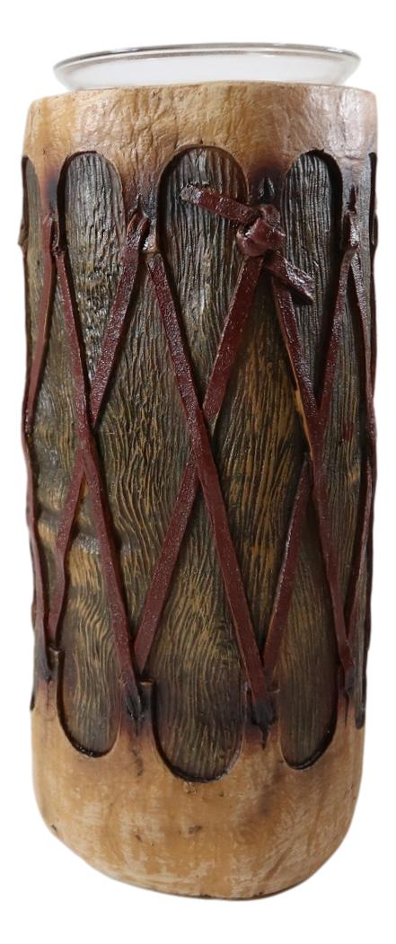 Ebros Gift Southwestern Native American Indian Pow Wow Drums Votive Candle Holders Set Of 3