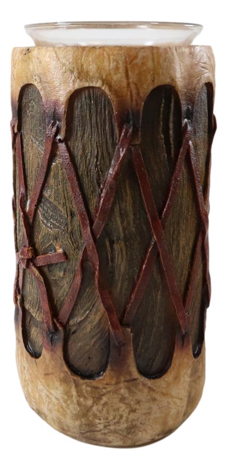 Ebros Gift Southwestern Native American Indian Pow Wow Drums Votive Candle Holders Set Of 3