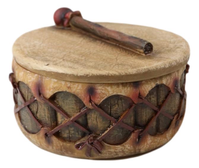 Ebros Gift Southwestern Native Indian Ceremony Pow Wow Drum Small Decorative Jewelry Box