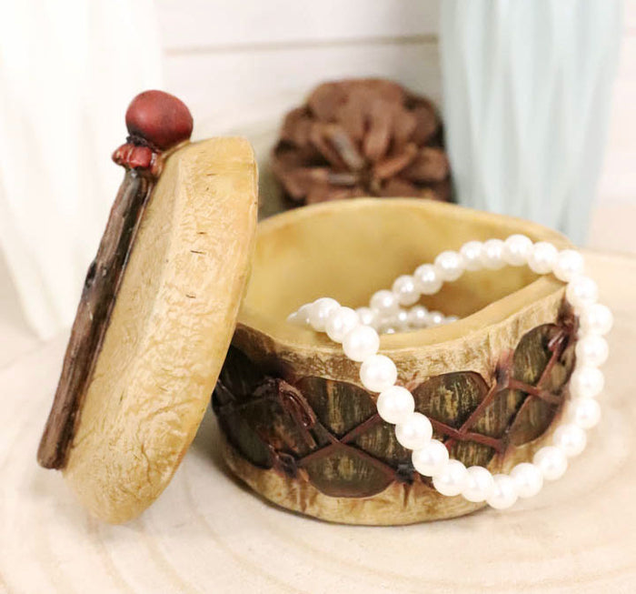 ebros gift Southwestern Native Indian Ceremony Pow Wow Drum Small Decorative Jewelry Box