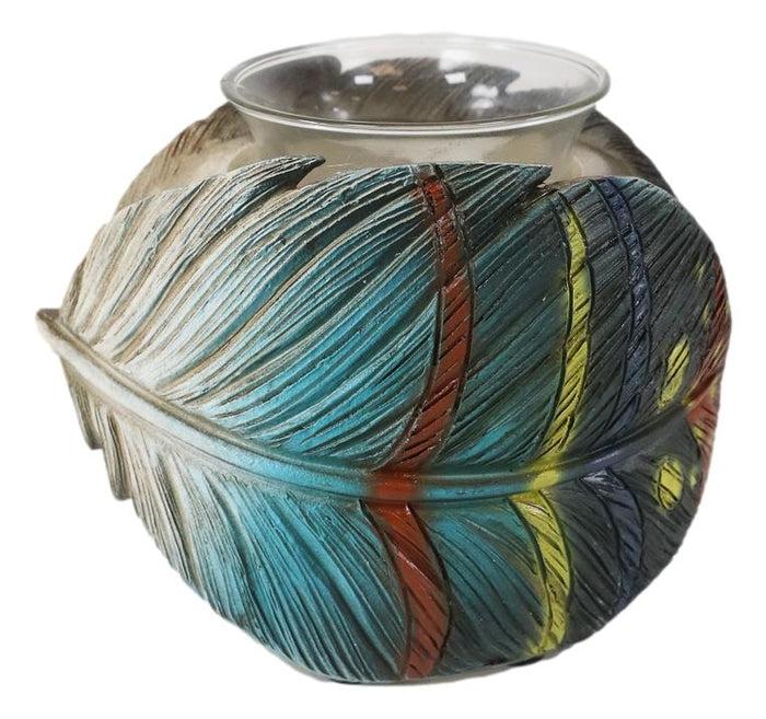 Ebros Gift Southwestern Native Indian Dreamcatcher Feather Tea Light Votive Candle Holder