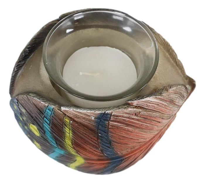 Ebros Gift Southwestern Native Indian Dreamcatcher Feather Tea Light Votive Candle Holder