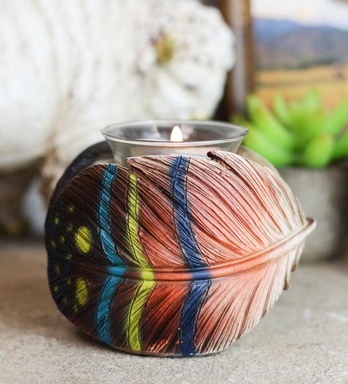 ebros gift Southwestern Native Indian Dreamcatcher Feather Tea Light Votive Candle Holder