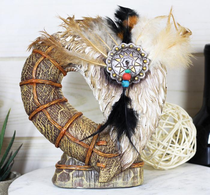 ebros gift Southwestern Native Indian Dreamcatcher Feathers With Heart Decorative Figurine
