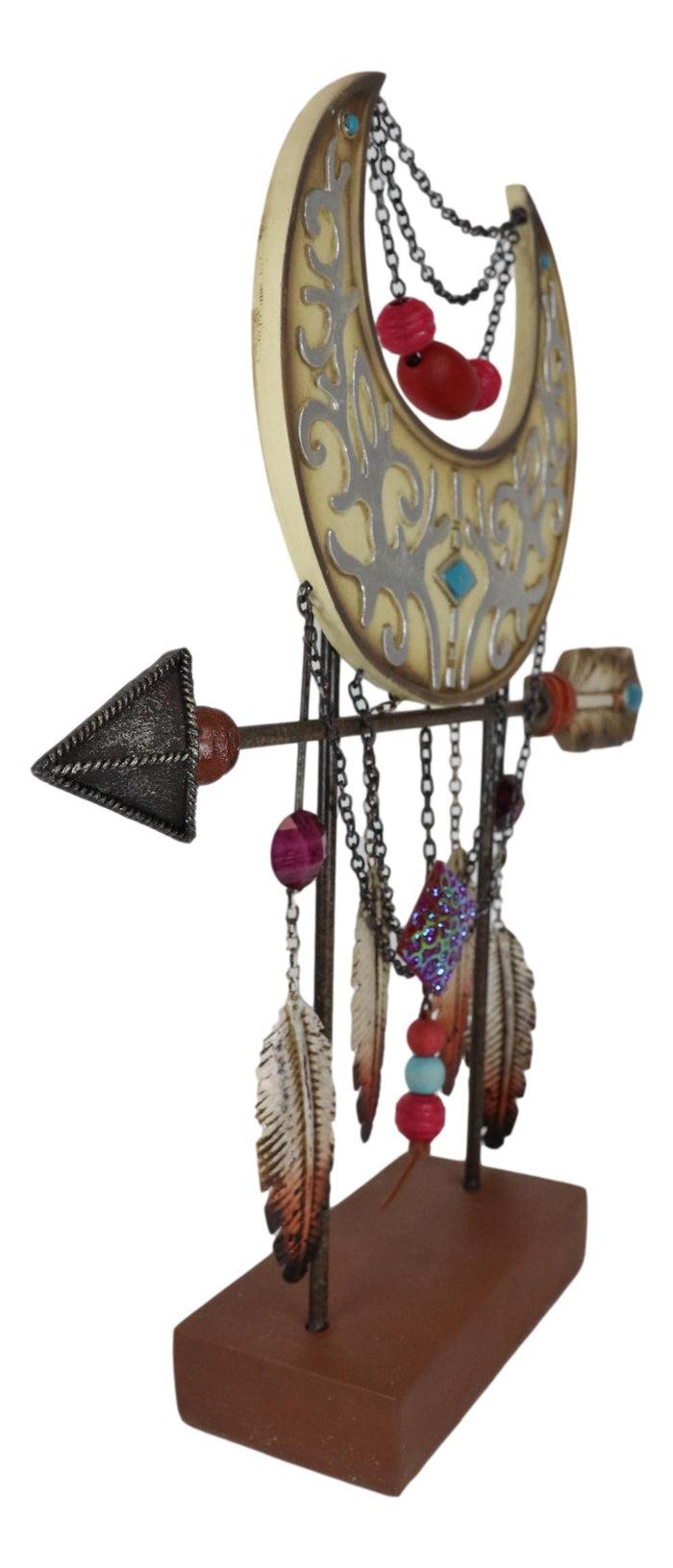 Ebros Gift Southwestern Silver Moon Tree Of Life Arrow Dreamcatcher Feathers Desktop Plaque