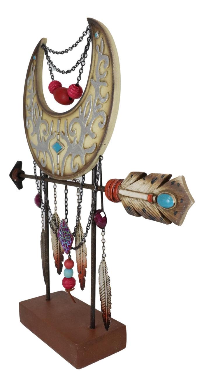 Ebros Gift Southwestern Silver Moon Tree Of Life Arrow Dreamcatcher Feathers Desktop Plaque
