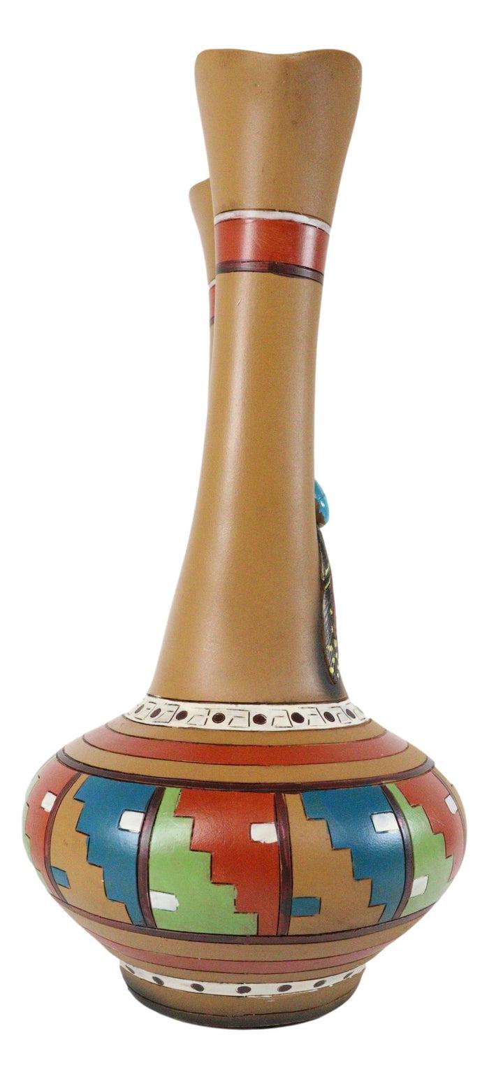 Ebros Gift Southwestern Tribal Aztec Mayan Dreamcatcher Feathers Floral Wedding Double Vase