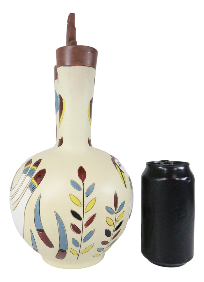 Ebros Gift Southwestern Tribal Aztec Mayan Turkey Bird Floral Wedding Double Vase Accent