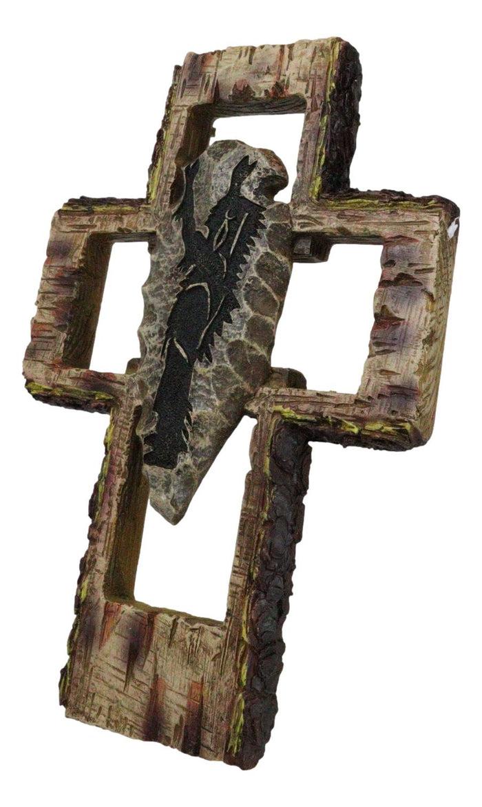 Ebros Gift Southwestern Tribal Indian Chief With Carved Stone Knife Faux Wooden Wall Cross