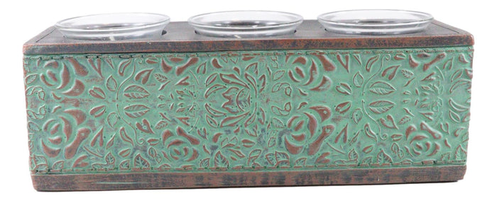 Ebros Gift Southwestern Tribal Indian Turquoise Arrow Decorative 3 Votives Candle Holder