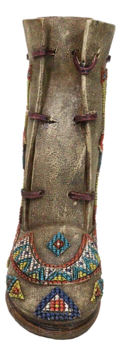 Ebros Gift Southwestern Tribal Native Arrows Indian Moccasin Faux Leather Boot Vase Decor