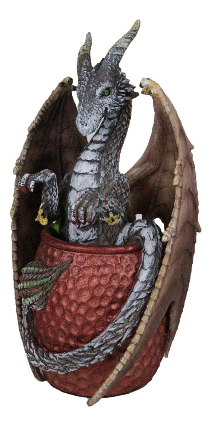 Ebros Gift Spirit Cocktail Drink Moscow Mule Gray Dragon Bathing Faux Copper Mug Figurine