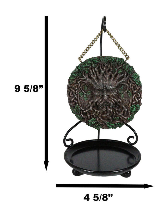 Ebros Gift Spirit Tree God Ent Celtic Greenman Round Disk Backflow Incense Cone Burner