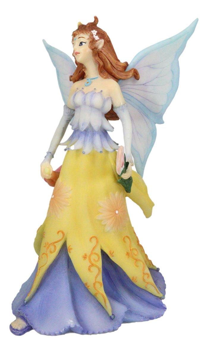 Ebros Gift Spring Season Fairy In Sunflower Gown With Scepter Of Blossom Collector Figurine