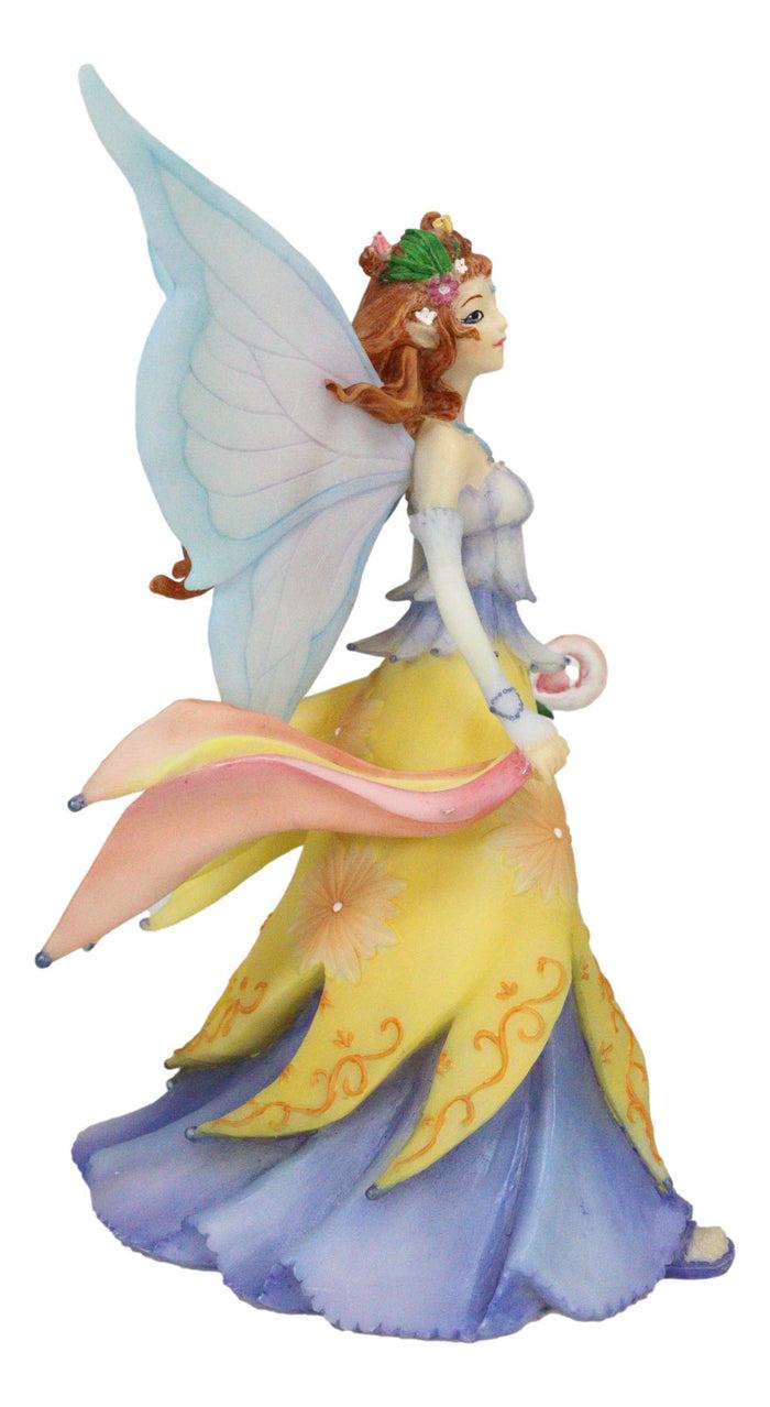 Ebros Gift Spring Season Fairy In Sunflower Gown With Scepter Of Blossom Collector Figurine