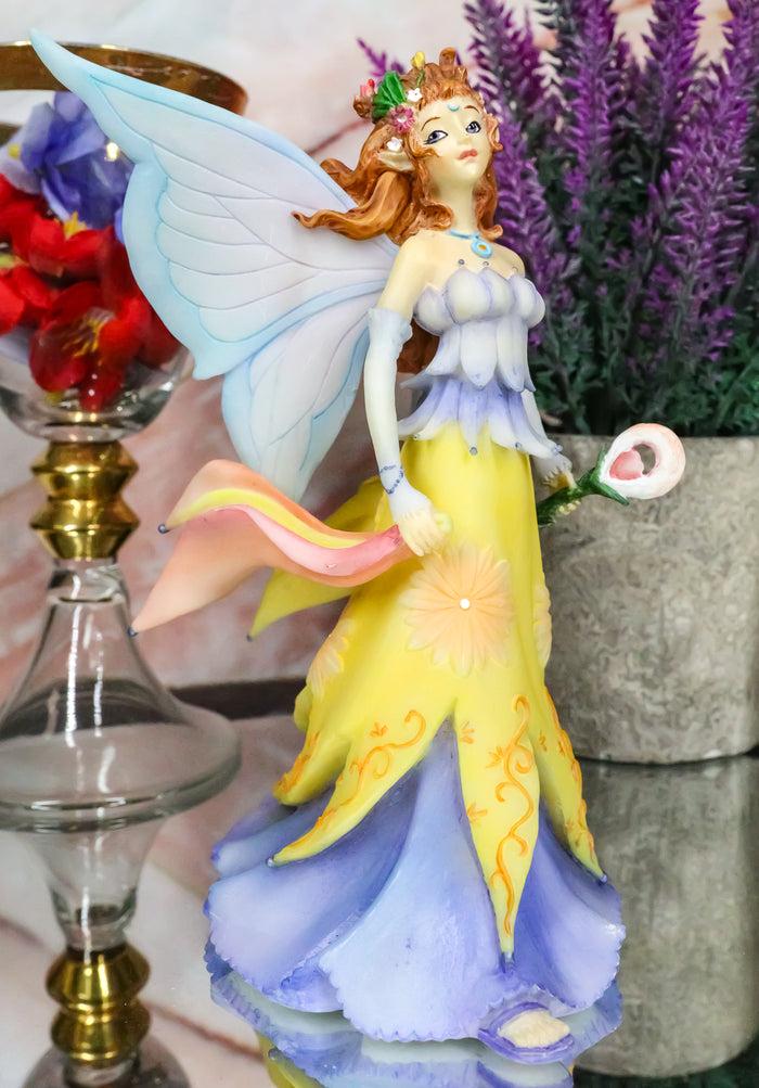 ebros gift Spring Season Fairy In Sunflower Gown With Scepter Of Blossom Collector Figurine