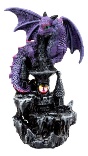 Ebros Gift Spyro Purple Twilight Dragon On Castle Top Figurine 5"H Hyperion Dragon Statue
