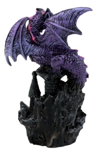 Ebros Gift Spyro Purple Twilight Dragon On Castle Top Figurine 5"H Hyperion Dragon Statue