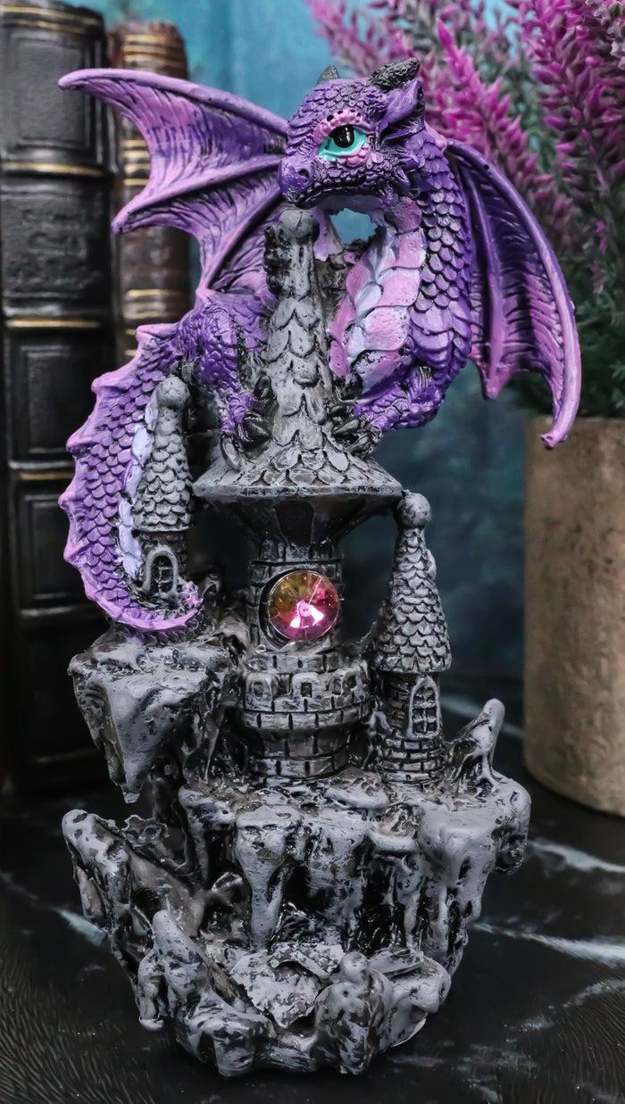 ebros gift Spyro Purple Twilight Dragon On Castle Top Figurine 5"H Hyperion Dragon Statue
