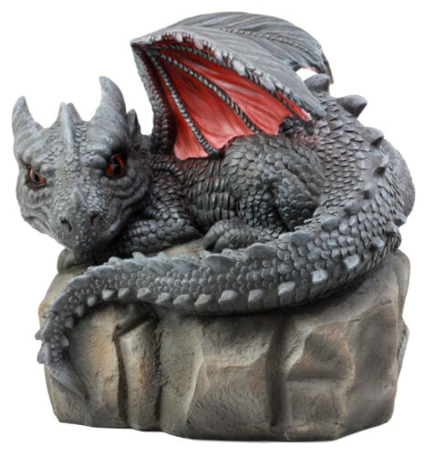 Ebros Gift Spyro Resting Baby Dragon Hatchling Garden Statue 10"H Faux Stone Resin Finish