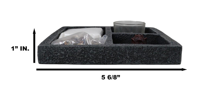 Ebros Gift Square Buddha Zen Garden Set Lotus Incense And Candle Holder Meditation Kit
