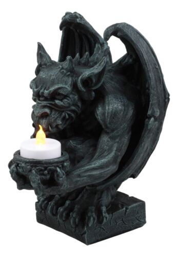 Ebros Gift Squatting Gothic Gargoyle Candle Holder Guardian Servant Tea Light Castle Butler
