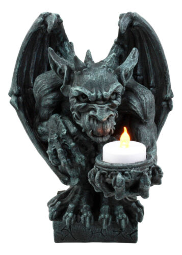 Ebros Gift Squatting Gothic Gargoyle Candle Holder Guardian Servant Tea Light Castle Butler