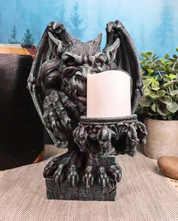 ebros gift Squatting Gothic Gargoyle Candle Holder Guardian Servant Tea Light Castle Butler