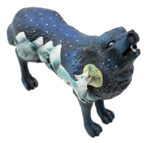 Ebros Gift Starry Nights Native Tribal Howling Wolf Totem Spirit Figurine Collection 6.25"L