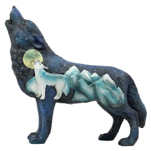 ebros gift Starry Nights Native Tribal Howling Wolf Totem Spirit Figurine Collection 6.25"L