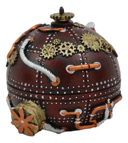 Ebros Gift Steampunk Cool Time Machine Bomb Orb Jewelry Box Spherical Shaped Gearwork Decor