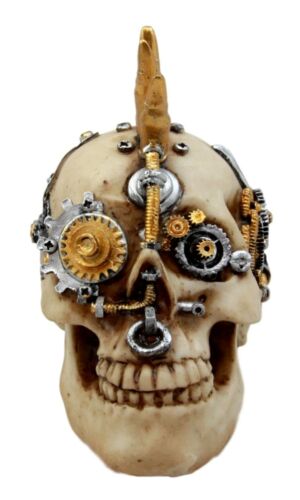 Ebros Gift Steampunk Cyborg Punk Rock Aristocrat With Bullet Spikes Hair Figurine 6.75"L