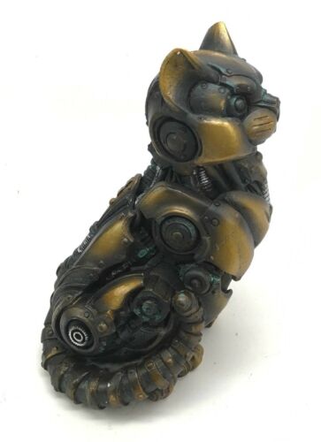 Ebros Gift Steampunk Feline Cyborg Pet Kitty Cat Decorative Paperweight Figurine 7"H