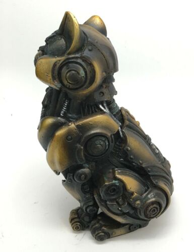 Ebros Gift Steampunk Feline Cyborg Pet Kitty Cat Decorative Paperweight Figurine 7"H