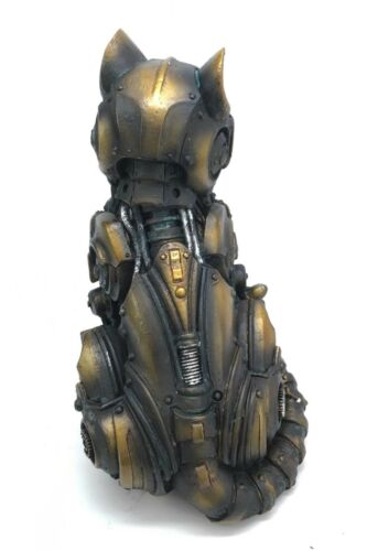 Ebros Gift Steampunk Feline Cyborg Pet Kitty Cat Decorative Paperweight Figurine 7"H