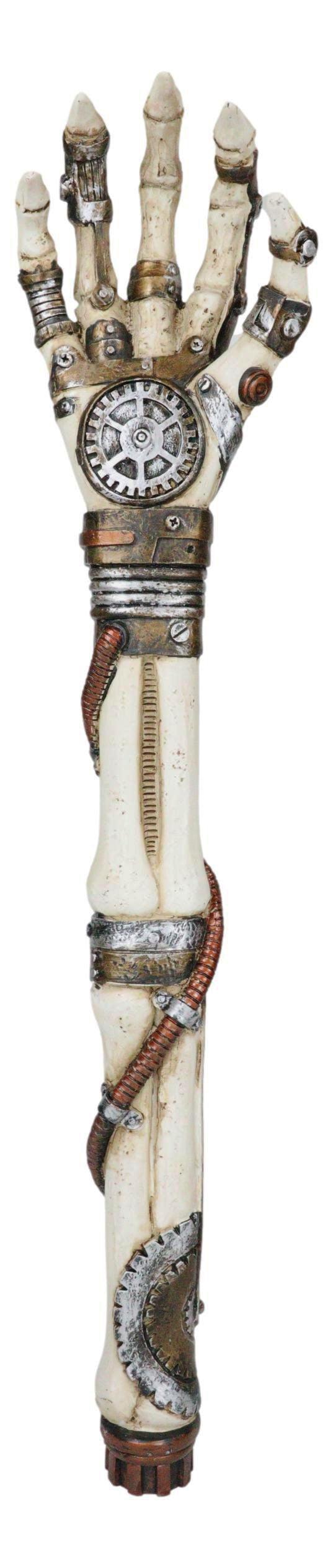 Ebros Gift Steampunk Geared Clockwork Hand Bone Skeleton Arm Back Itch Scratcher Figurine