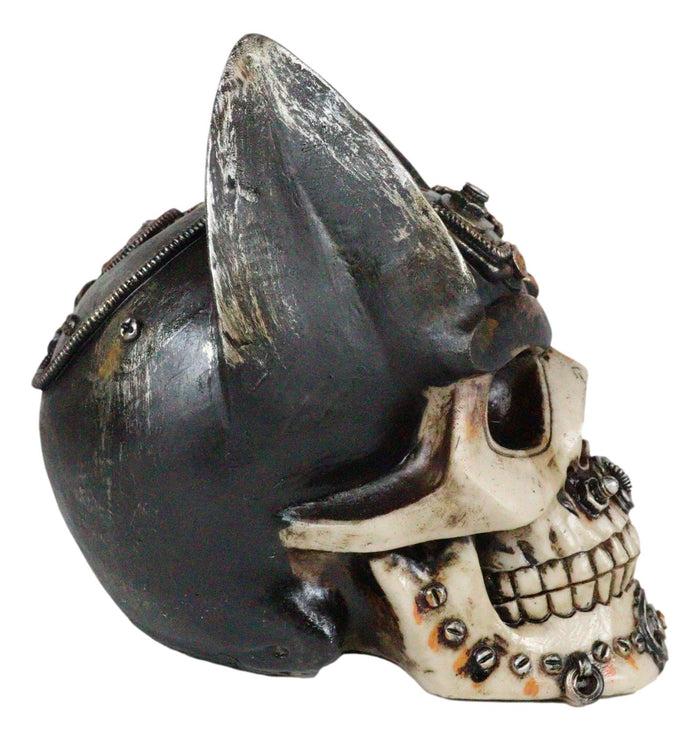 Ebros Gift Steampunk Geared Pipes Nuts Bolts And Clockwork Gears Bat Helmet Skull Figurine