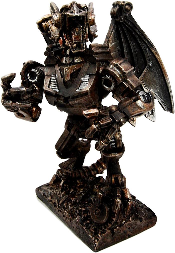 Ebros Gift Steampunk Gearwork Mechanical Robotic Cyborg Winged Dragon Figurine Statue