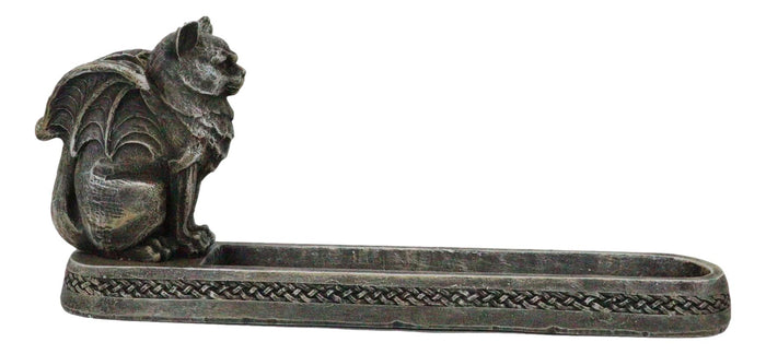 Ebros Gift Stoic Angel Winged Cat On Celtic Knotwork Incense And Candle Holder Figurine