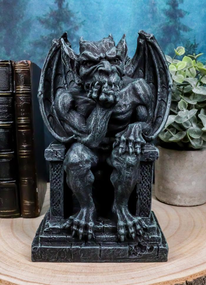 ebros gift Stoic Gothic Notre Dame Thinker Gargoyle Sitting On The Throne Statue Le Penseur